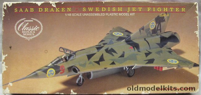 Lindberg 1/48 Saab J-35 Draken, 2210 plastic model kit